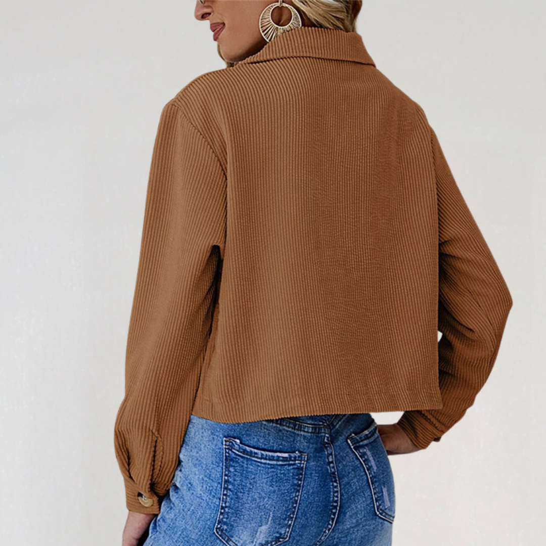Corduroy Button-Down Jacket with Pockets