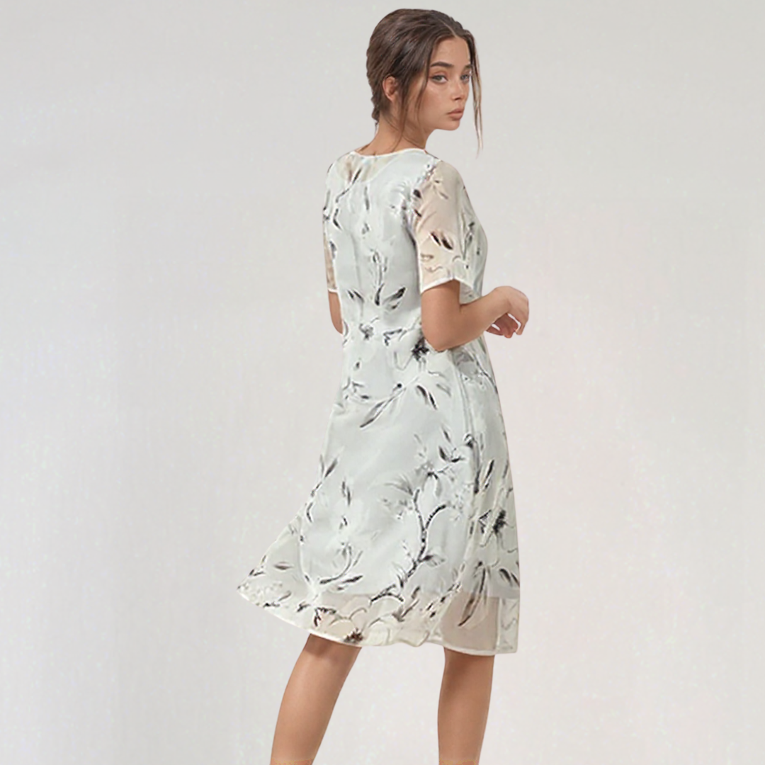 Soft Flowing Midi Dress with Floral Print