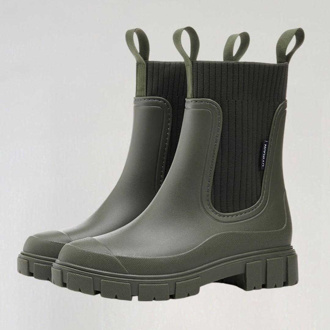 Elastic Waterproof Ankle Boots for Women | Non-Slip Stylish Chelsea Boots Design