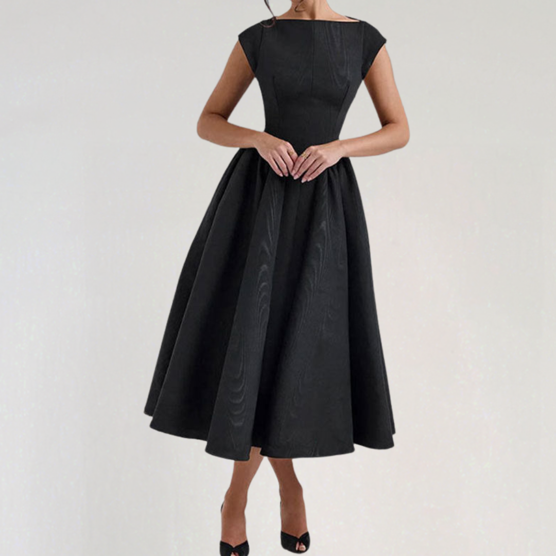 Vintage Elegant A-Line Midi Dress