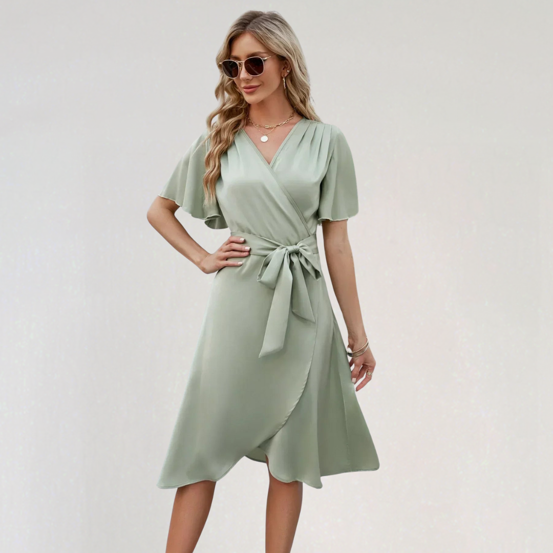 Elegant Wrap Dress with Tie Detail