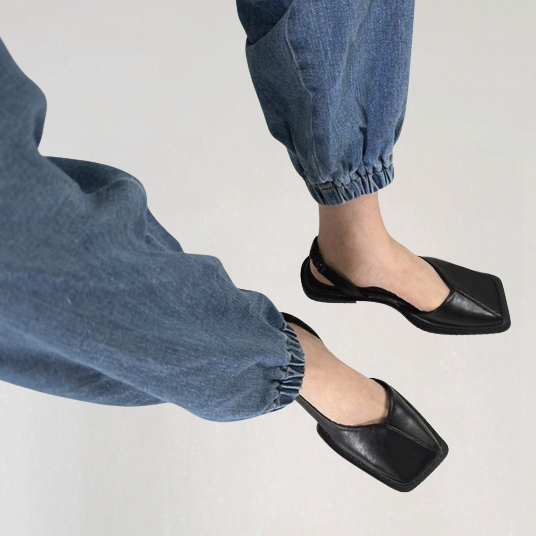 Women's Leather Square Toe Sandals