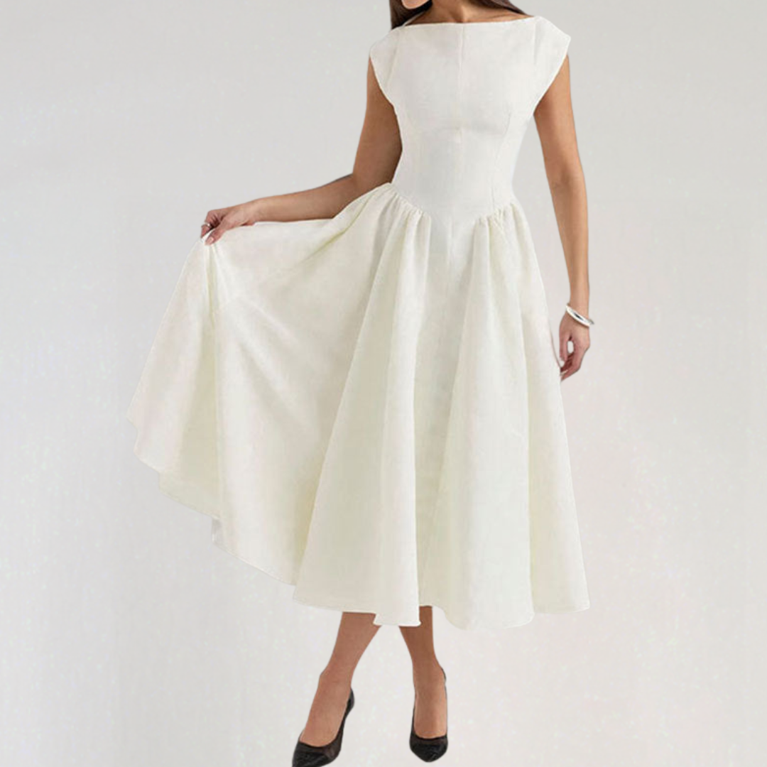 Vintage Elegant A-Line Midi Dress