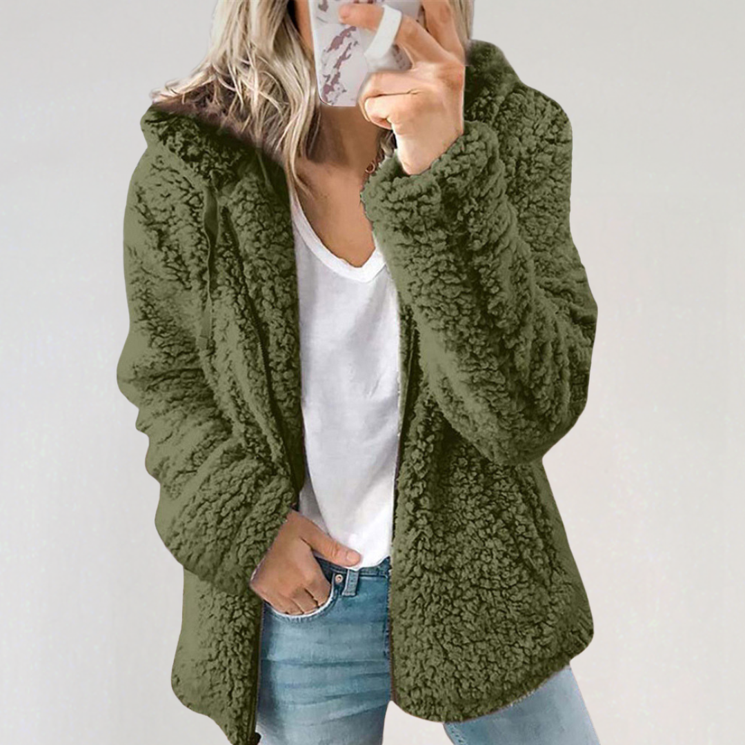 Oversized Teddy Sherpa Jacket | Cozy Fleece Outerwear Jacket for Women