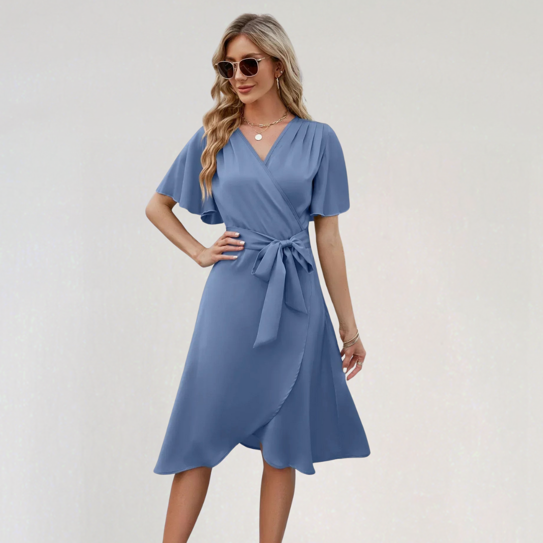 Elegant Wrap Dress with Tie Detail