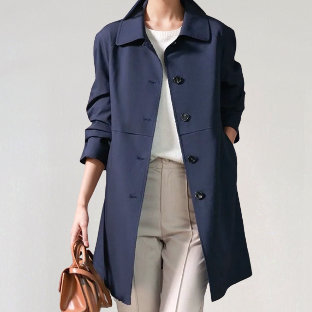 Elegant Single Button Trench Coat for Women