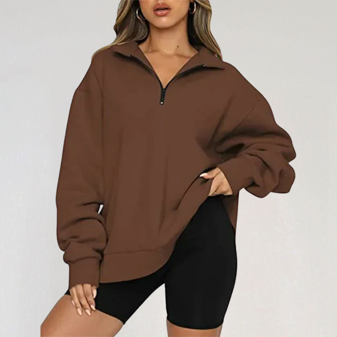 Oversized Half-Zip Pullover | Soft Lightweight Layering Essential