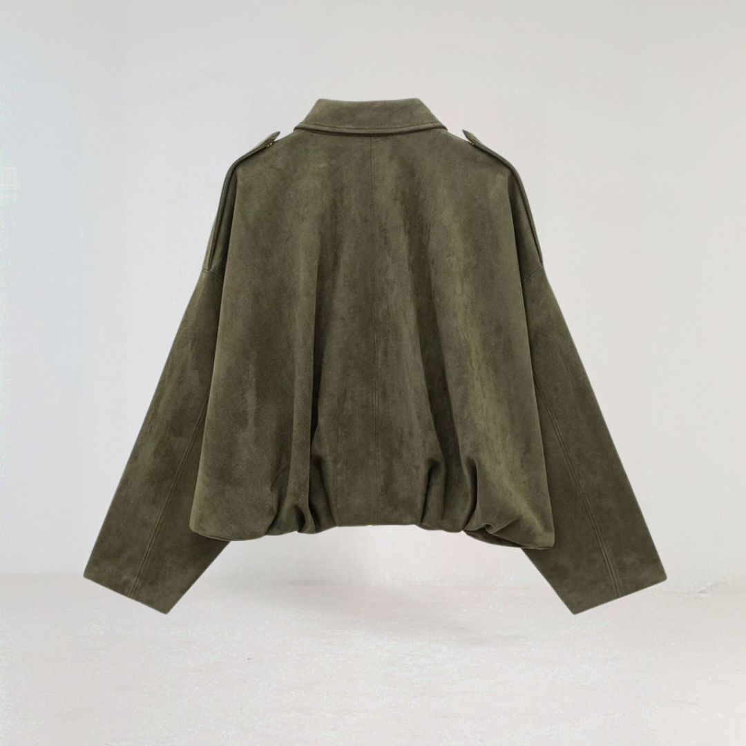 Trendy Faux Suede Bomber Jacket