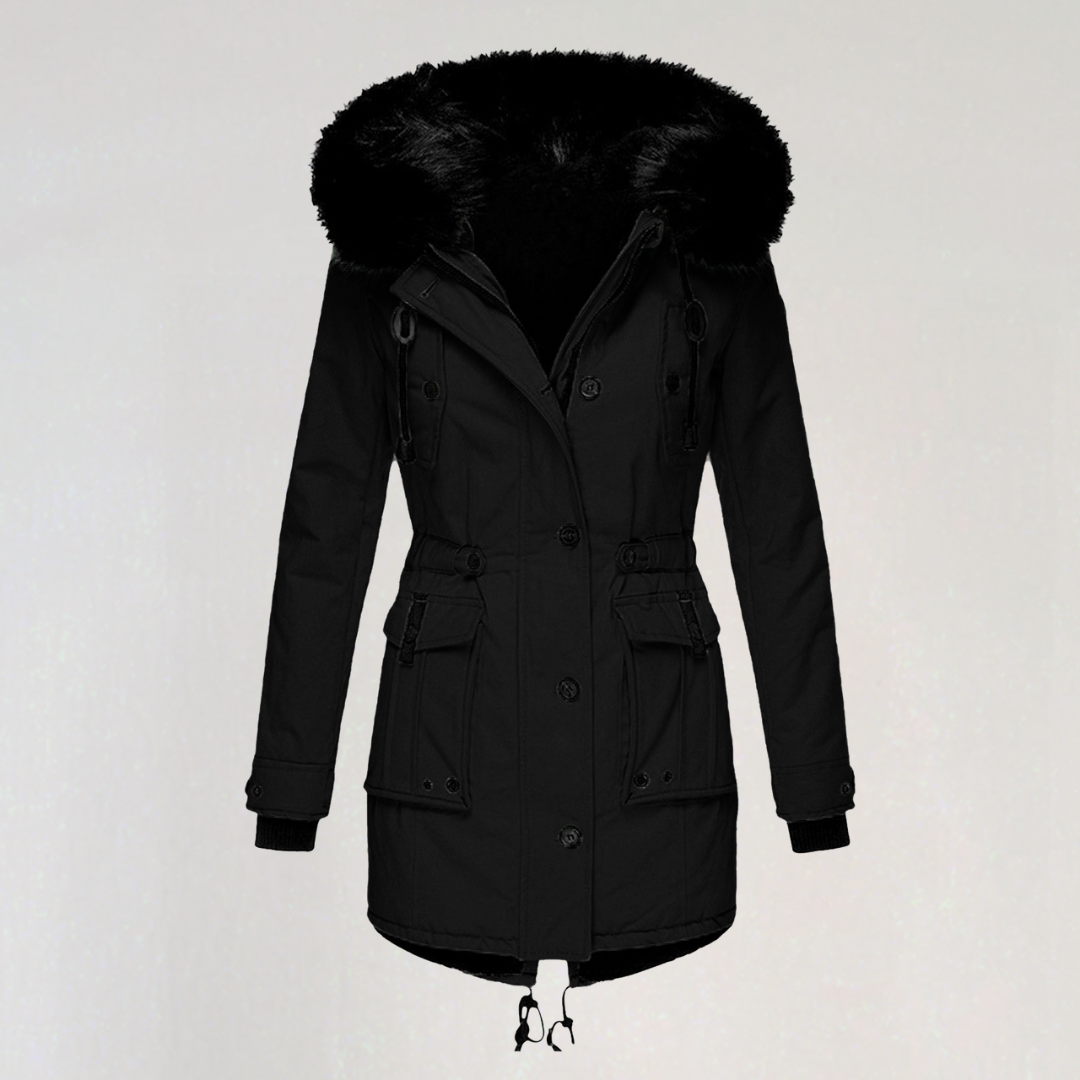 Waterproof Winter Jacket with Soft Hood for Women