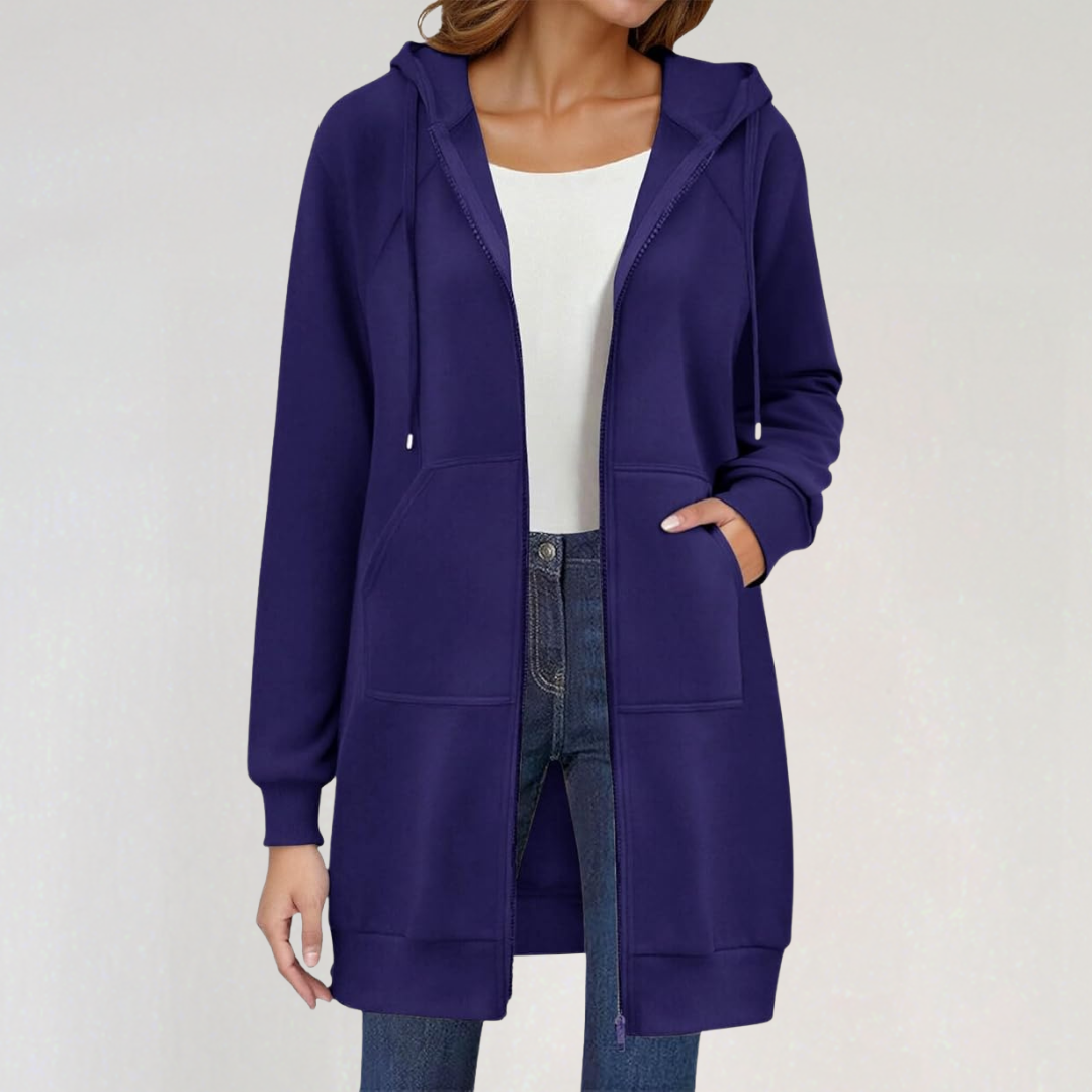 Women’s Long Oversized Zip-Up Hoodie Cardigan