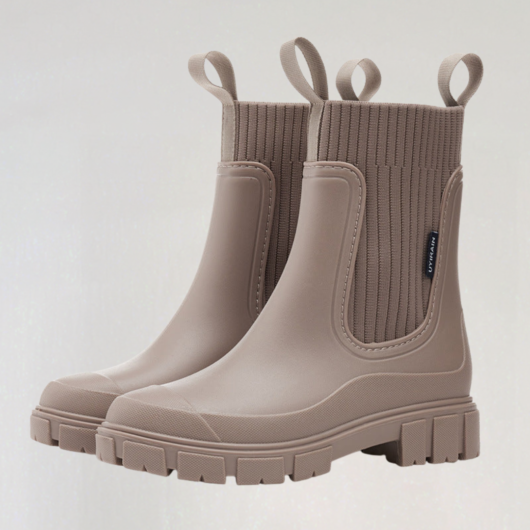 Elastic Waterproof Ankle Boots for Women | Non-Slip Stylish Chelsea Boots Design