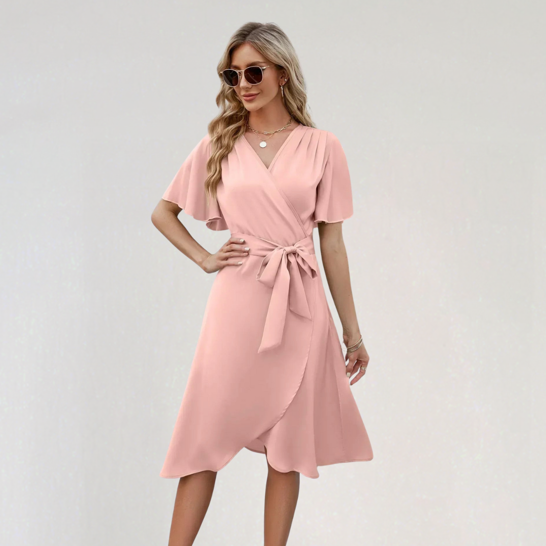 Elegant Wrap Dress with Tie Detail