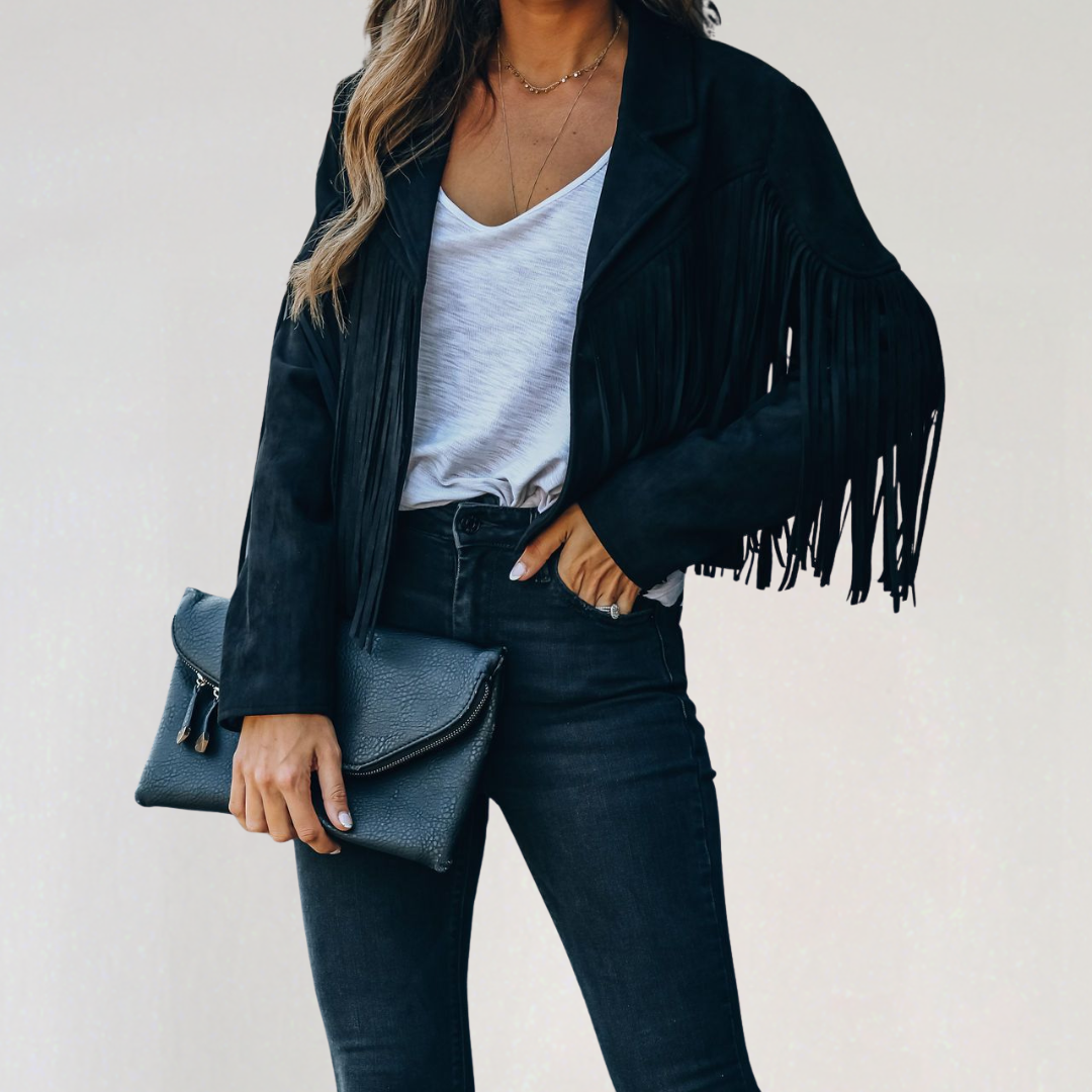 Women’s Fringe Suede Jacket | Western Boho Cowboy Style Coat