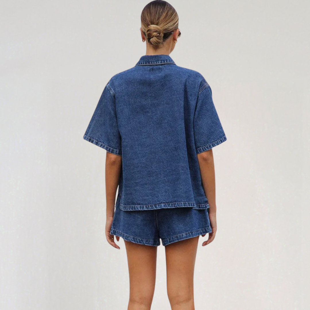 Trendy Two Piece Denim Set for Women