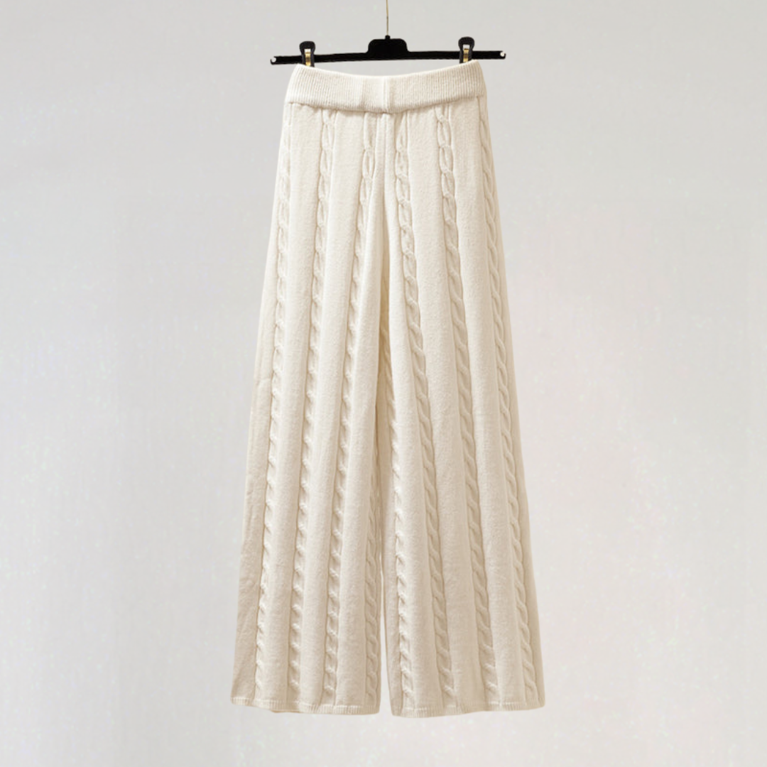 3 Piece Knit Set for Women | Sweater, Wide Leg Pants & Puffer Vest | Cozy All-Season Matching