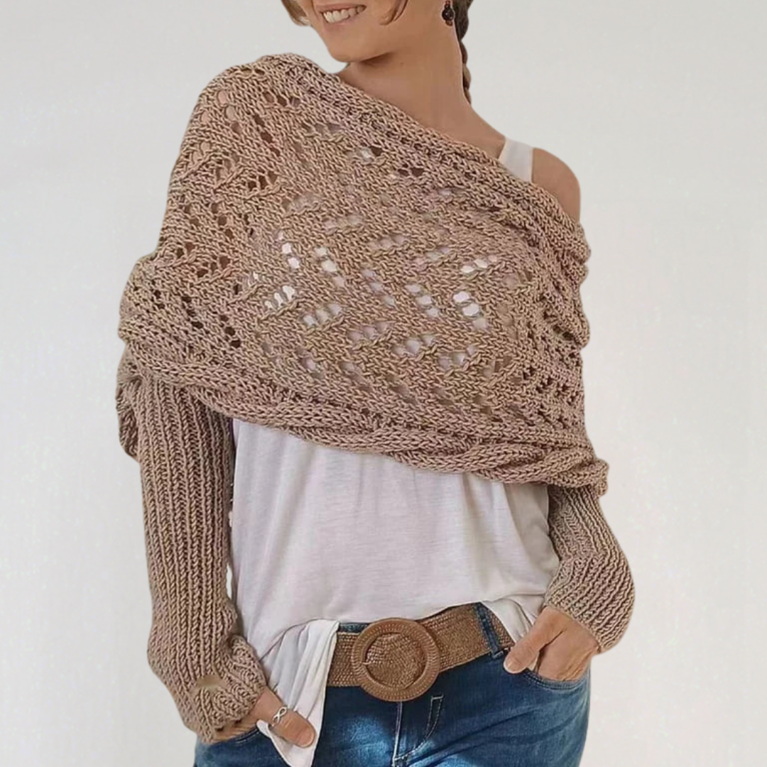 Boho Knit Shrug Cardigan | Openwork Crochet Bolero Sweater for Layering