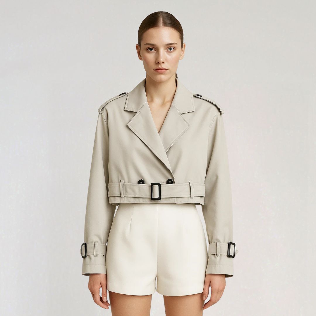 Cropped Trench Coat for Women
