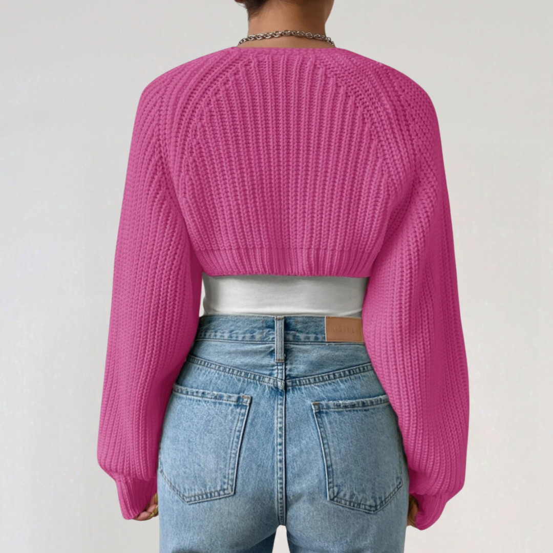 Cropped Knit Cardigan for Women