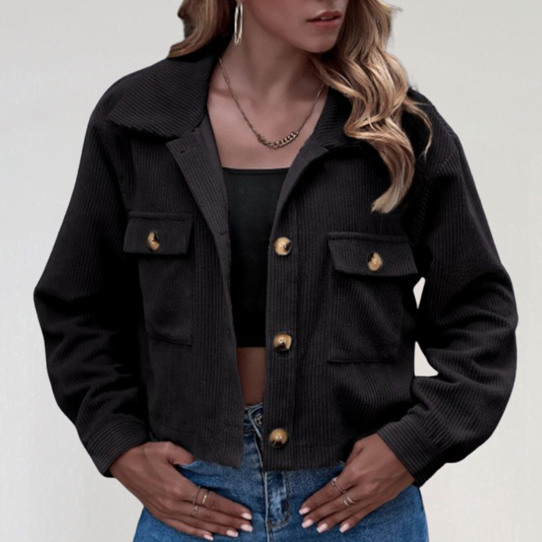 Corduroy Button-Down Jacket with Pockets