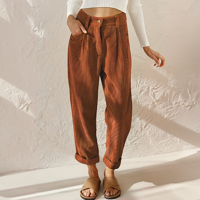 Casual Corduroy Trousers for Women