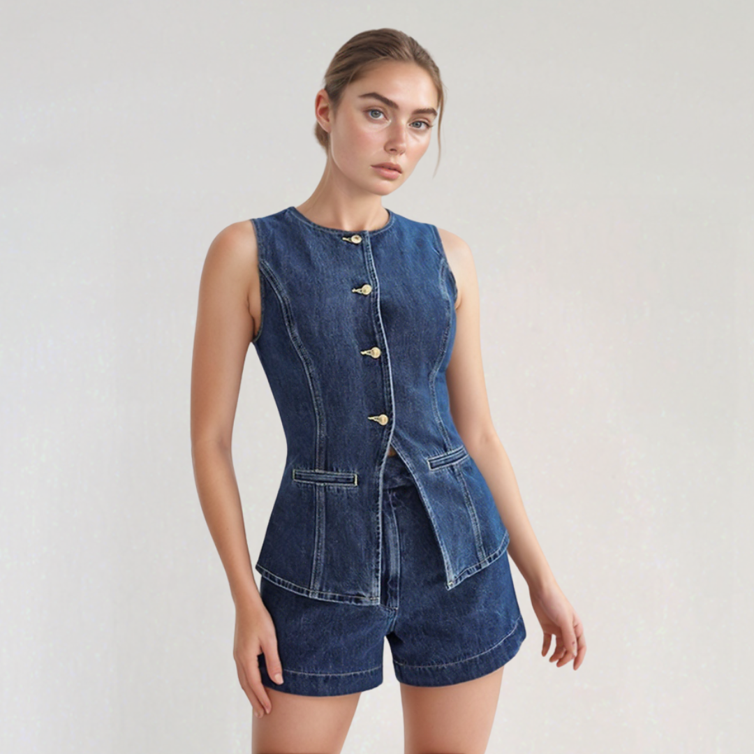 Casual Denim 2 Piece Set