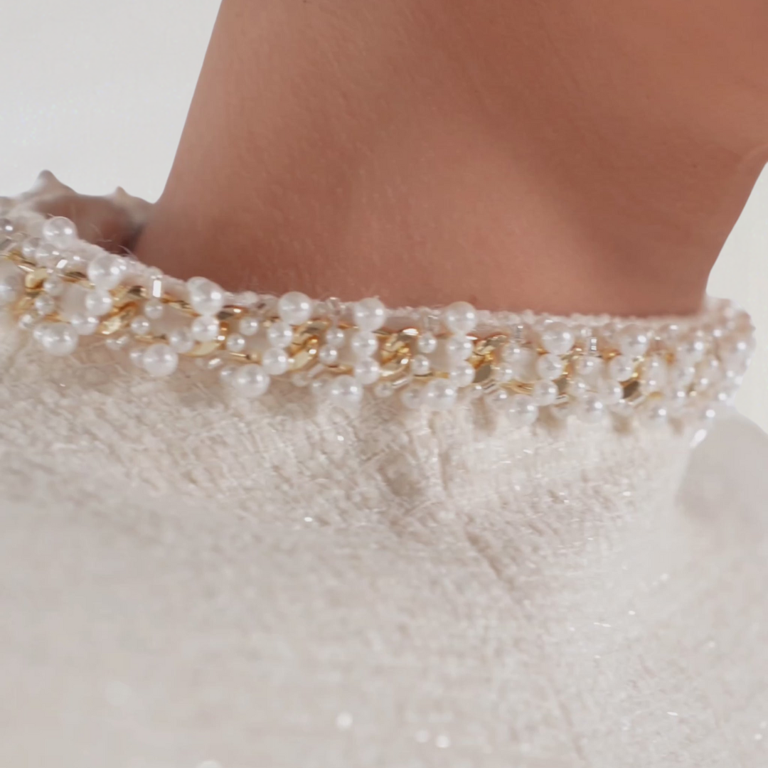 Elegant Short Sleeve Mini Dress with Embellished Pockets