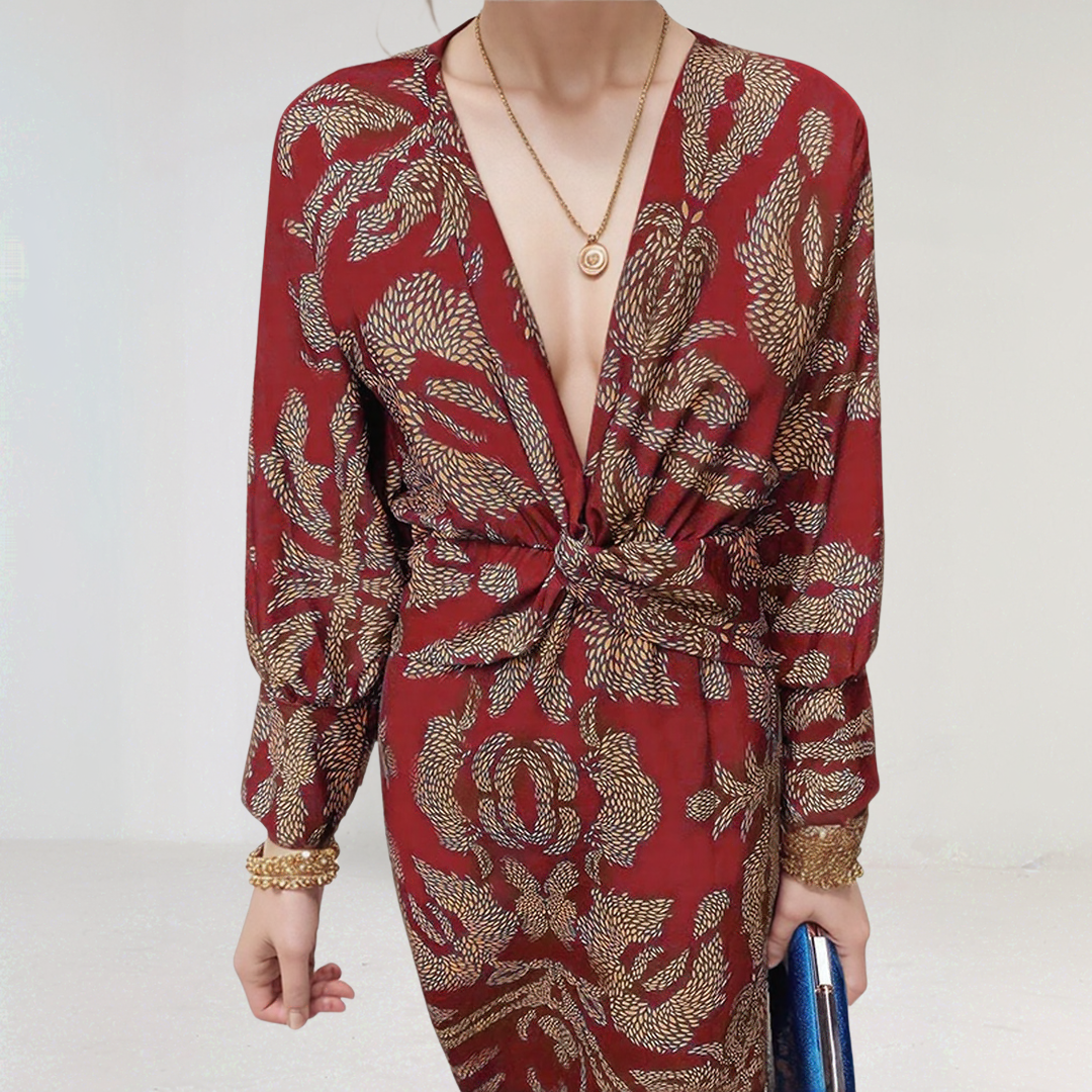 Boho Chic Printed Midi Dress