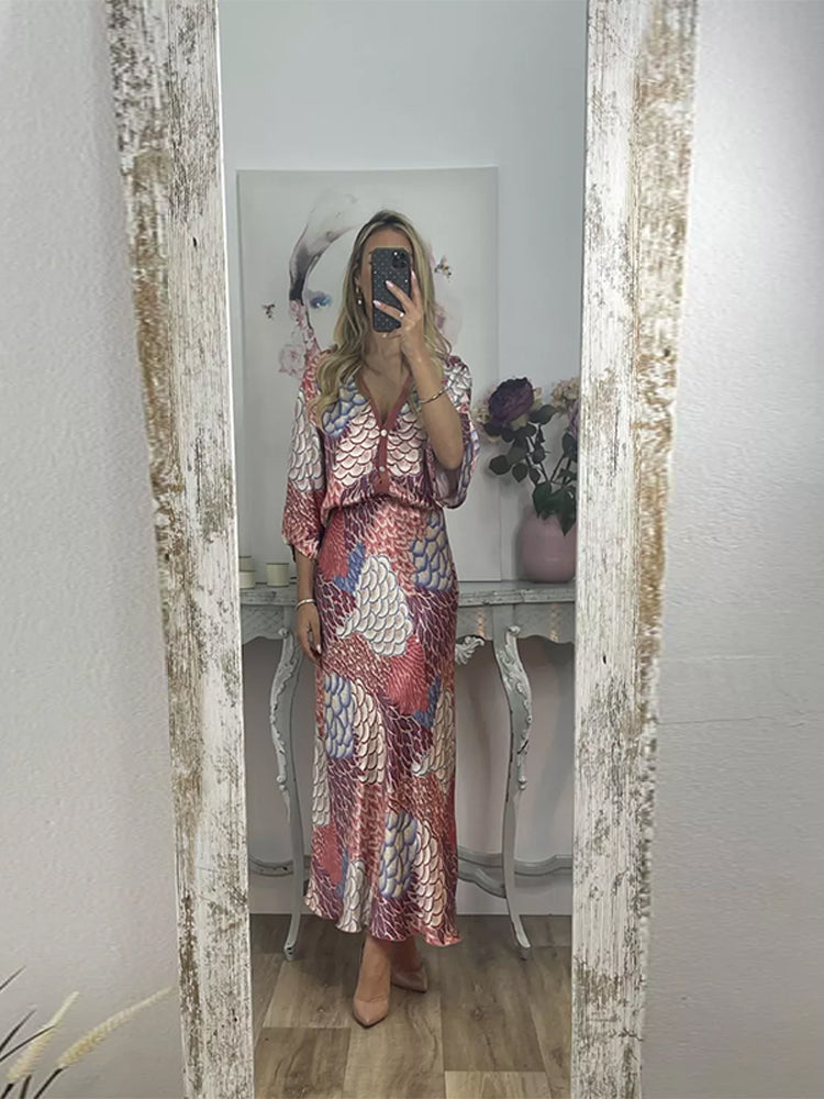 Satin Summer Set with Floral Print