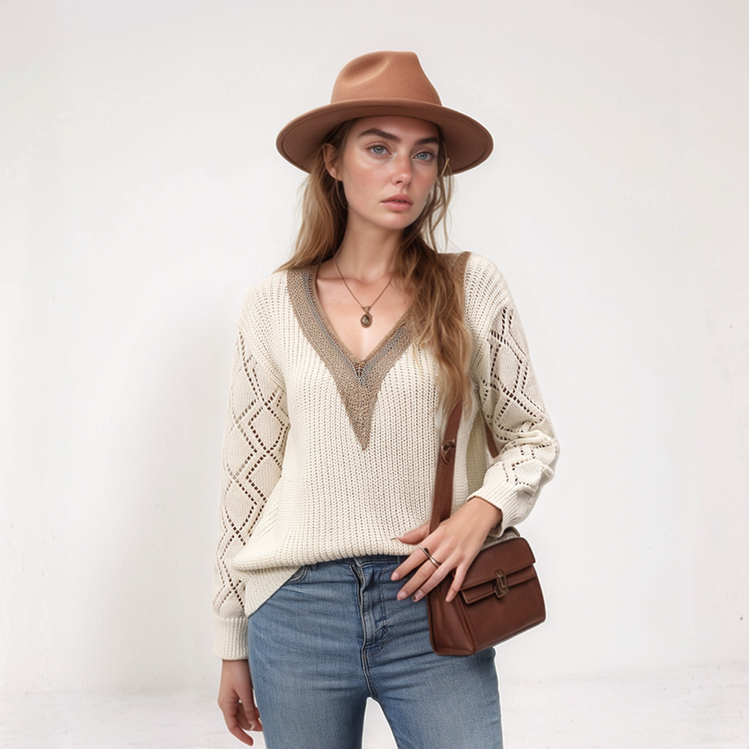 V-Neck Knit Jumper