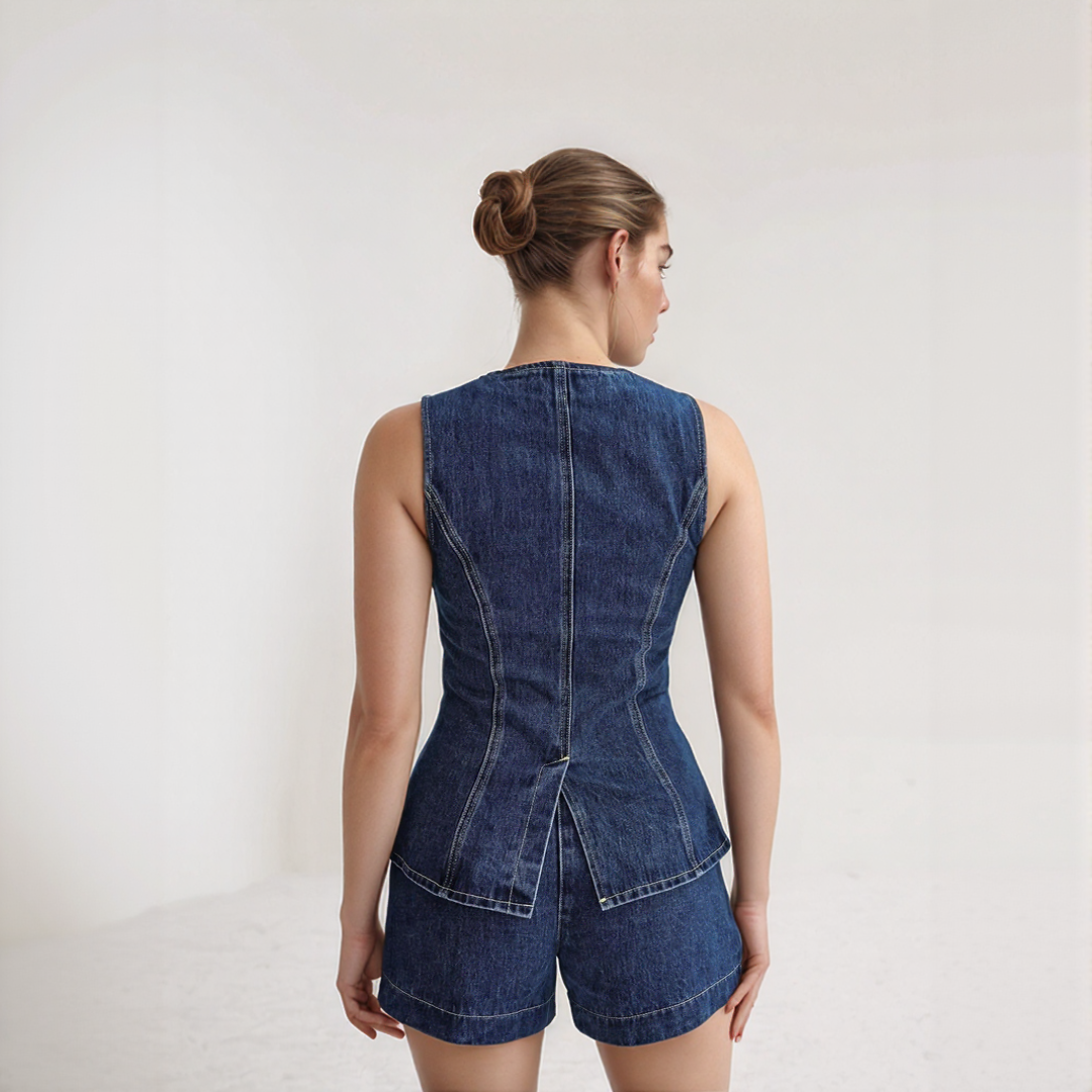 Casual Denim 2 Piece Set