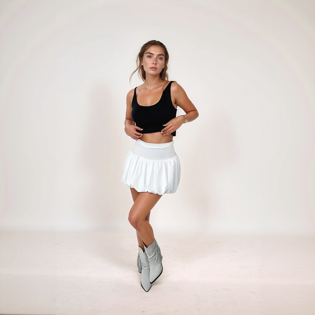 Bubble Hem Mini Skirt