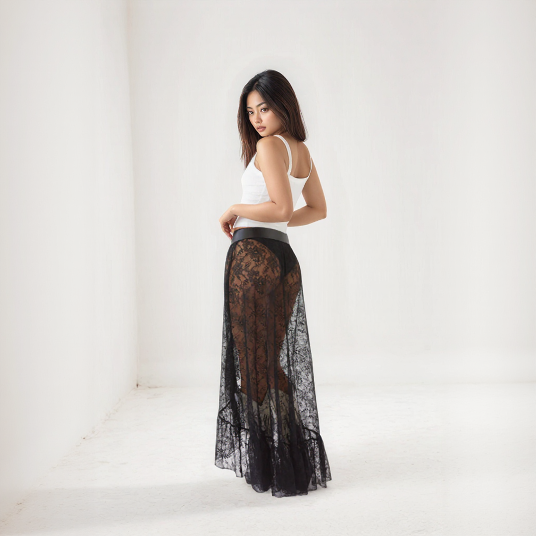 Transparant Lace Maxi Skirt