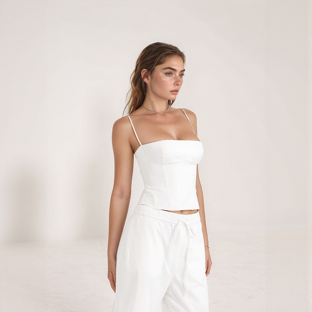 Elegant White Corset Top