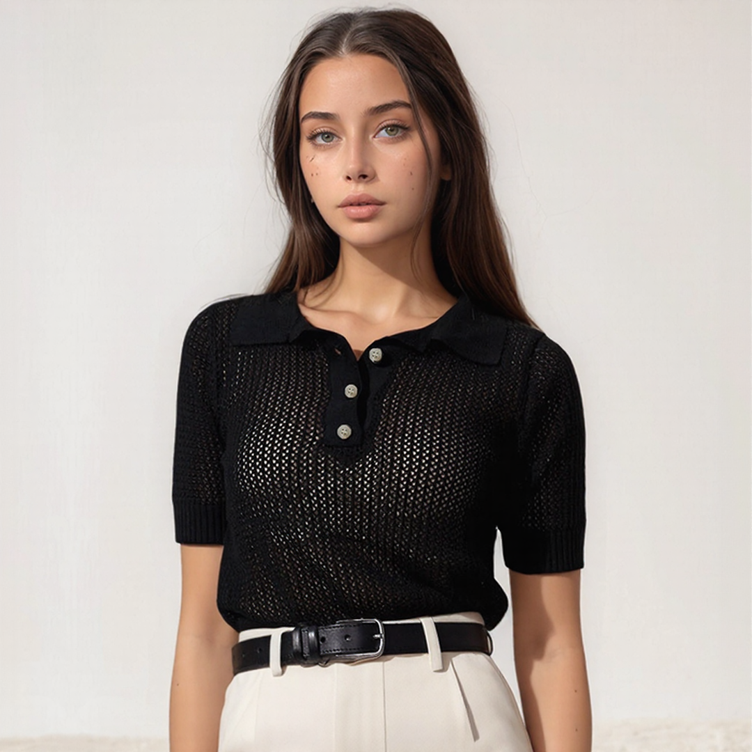 Short Sleeve Mesh Polo Shirt