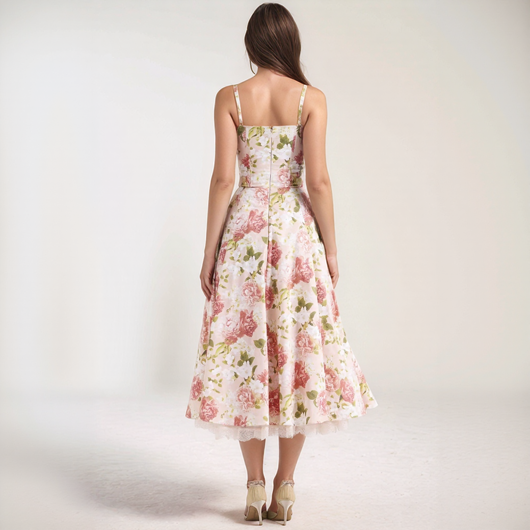 Elegant Floral Midi Sundress