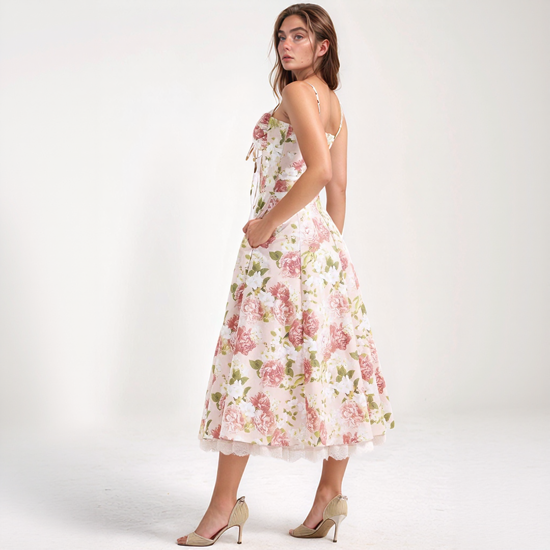 Elegant Floral Midi Sundress