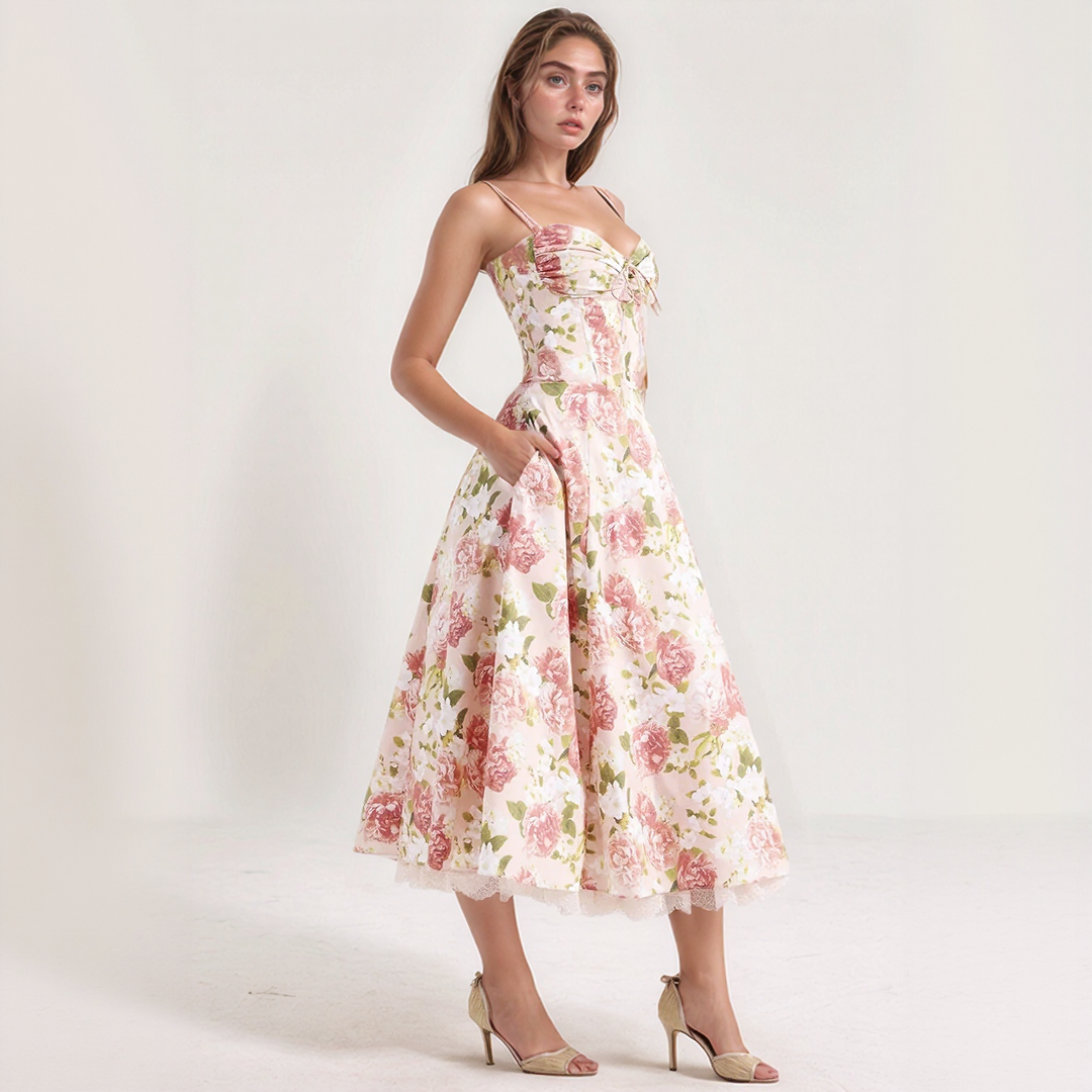 Elegant Floral Midi Sundress