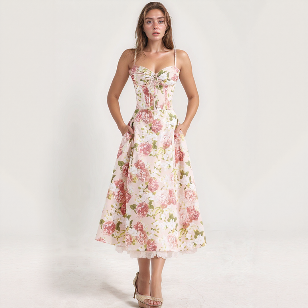 Elegant Floral Midi Sundress