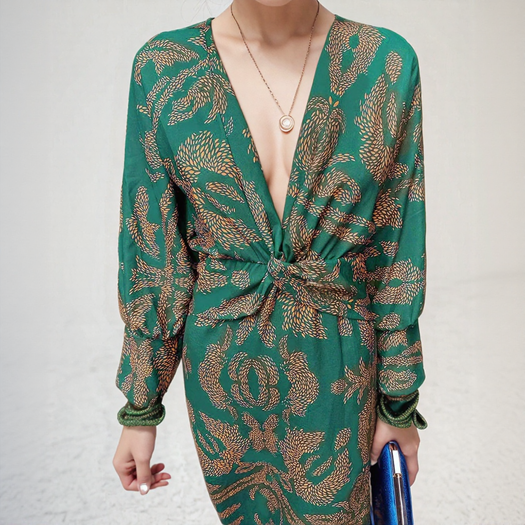 Boho Chic Printed Midi Dress