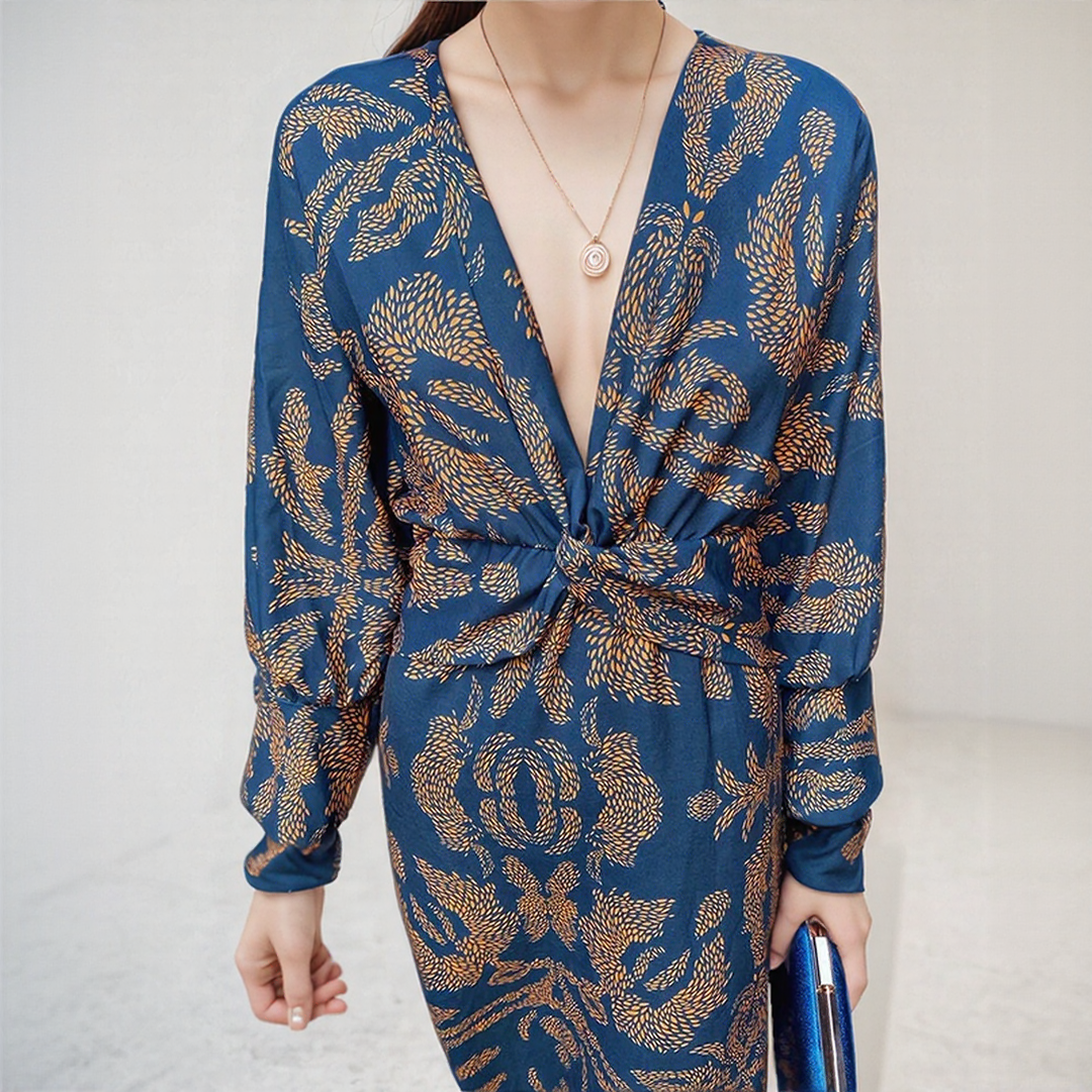 Boho Chic Printed Midi Dress