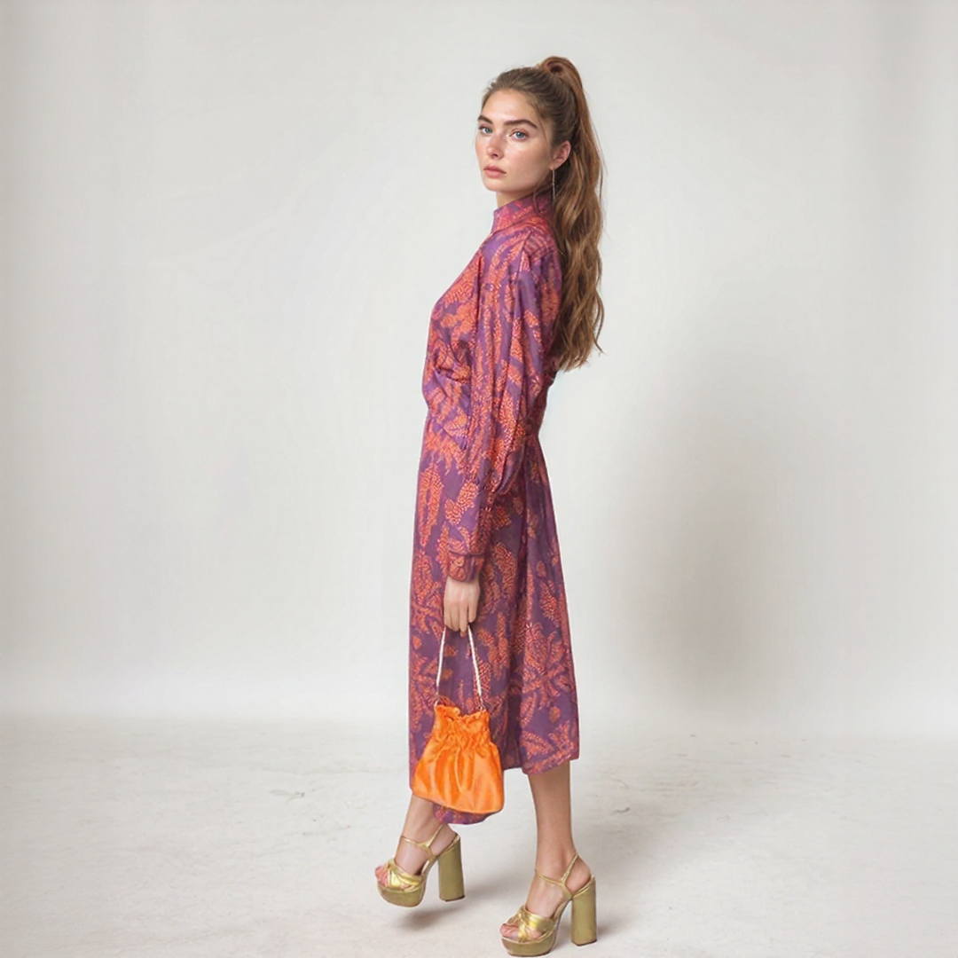 Boho Chic Printed Midi Dress