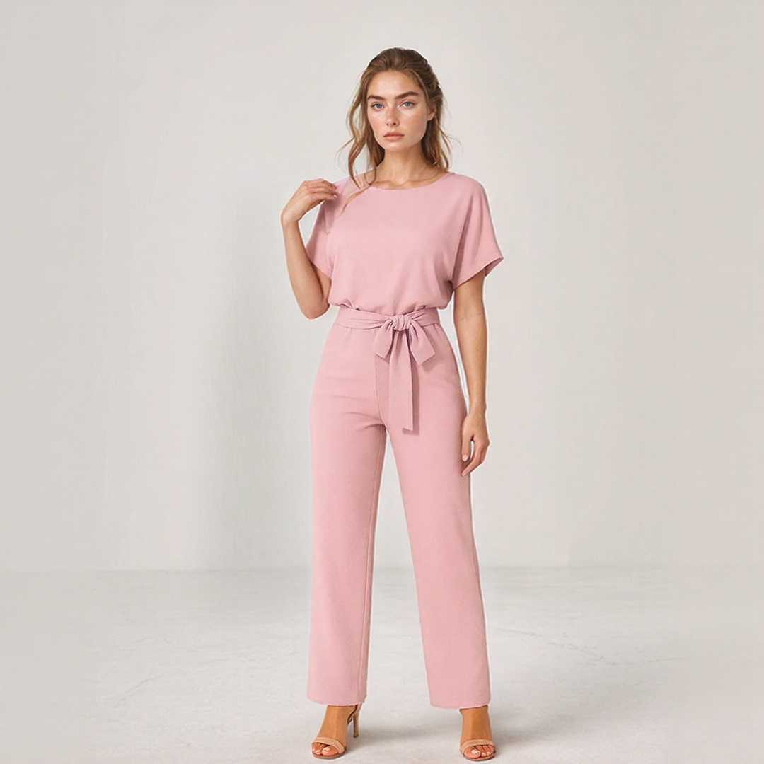 Tie-Belt Summer Jumpsuit
