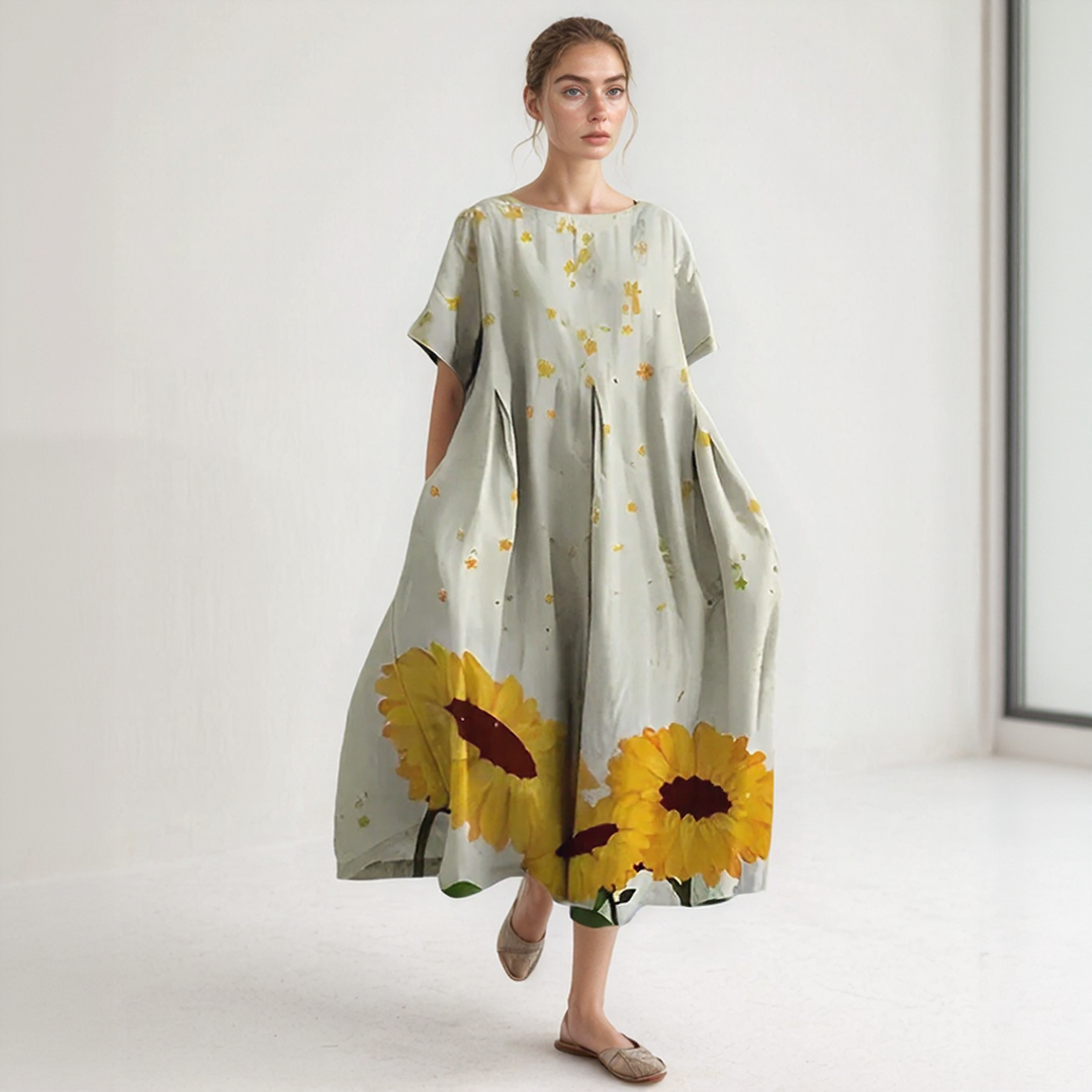 Loose-Fit Printed Maxi Dress