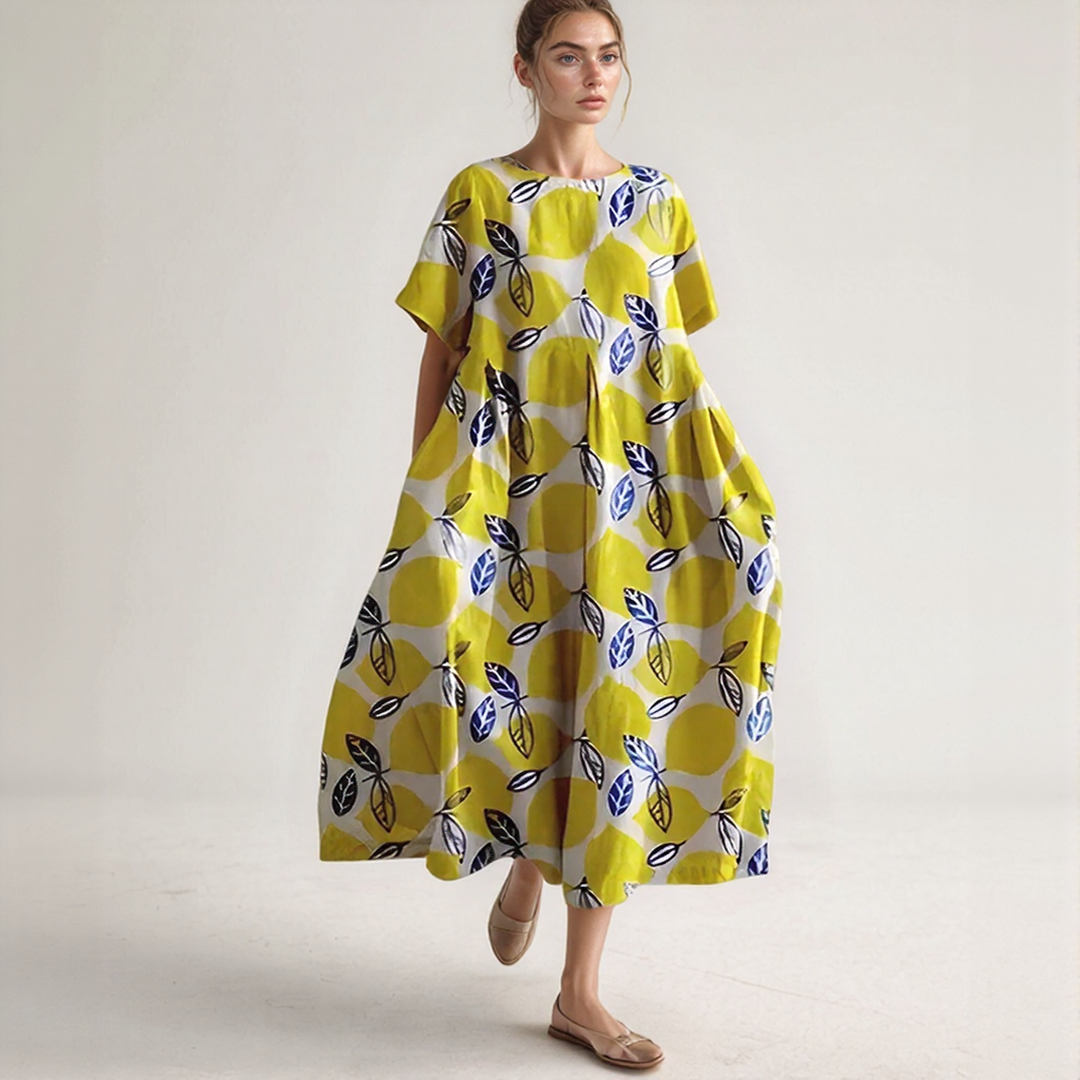 Loose-Fit Printed Maxi Dress