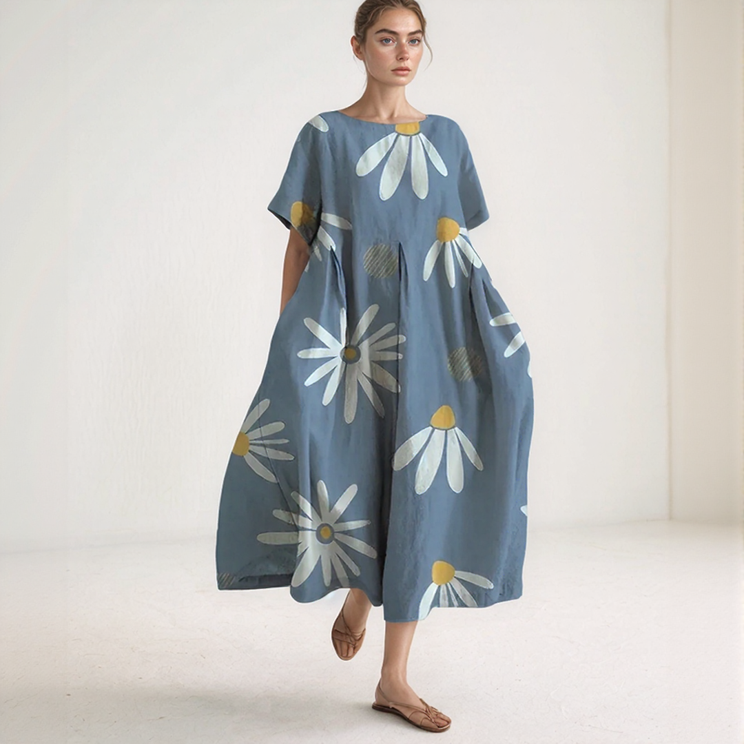 Loose-Fit Printed Maxi Dress