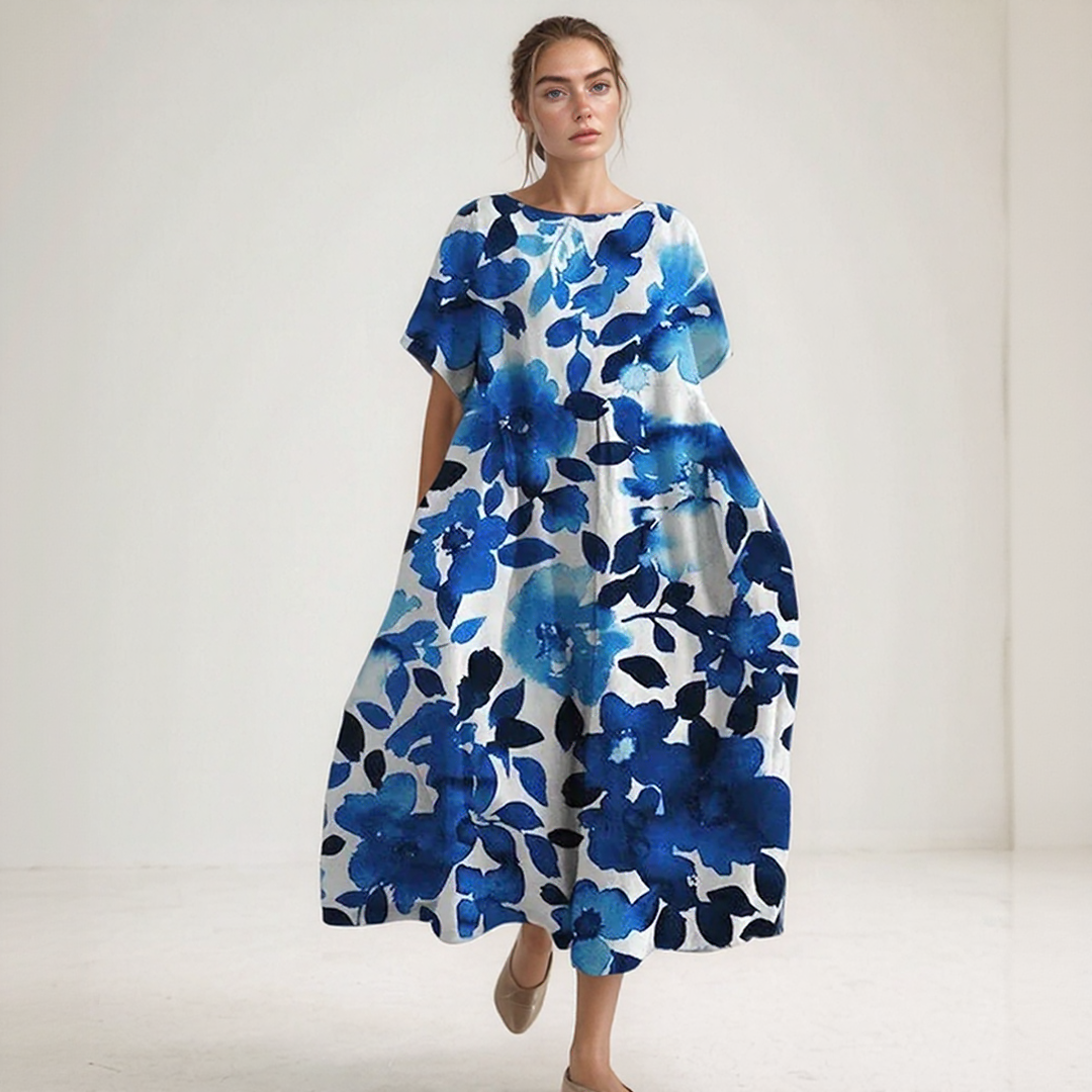 Loose-Fit Printed Maxi Dress