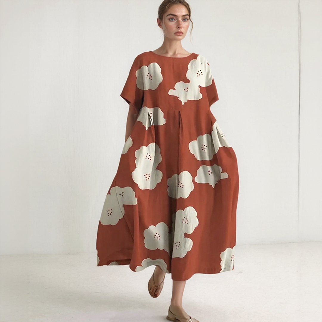 Loose-Fit Printed Maxi Dress