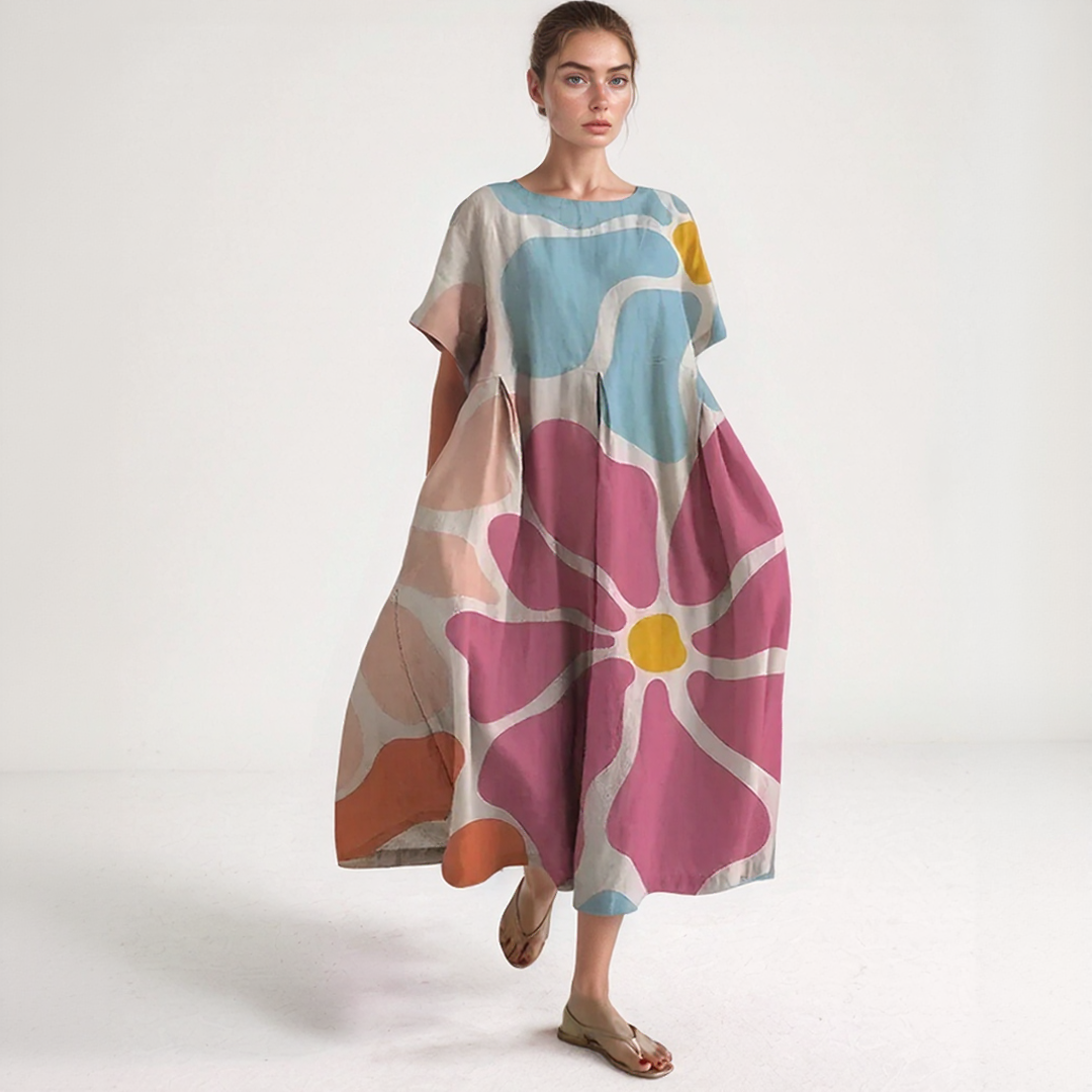 Loose-Fit Printed Maxi Dress