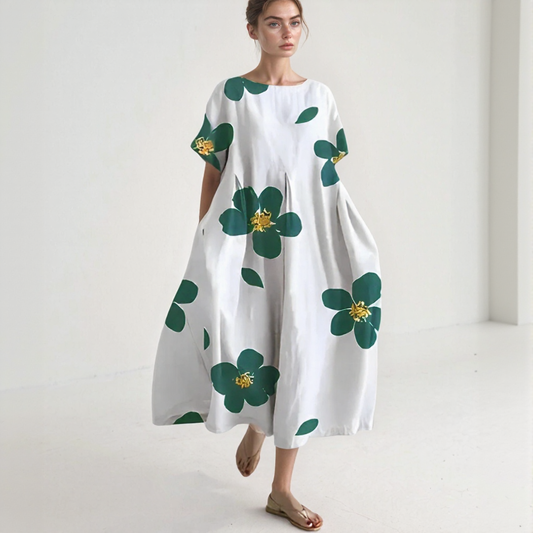 Loose-Fit Printed Maxi Dress
