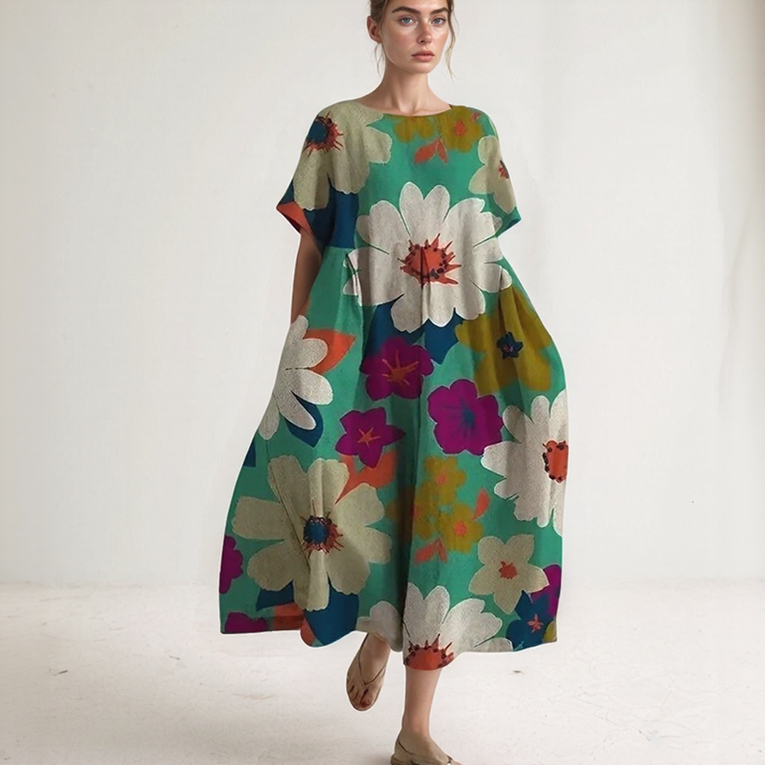 Loose-Fit Printed Maxi Dress